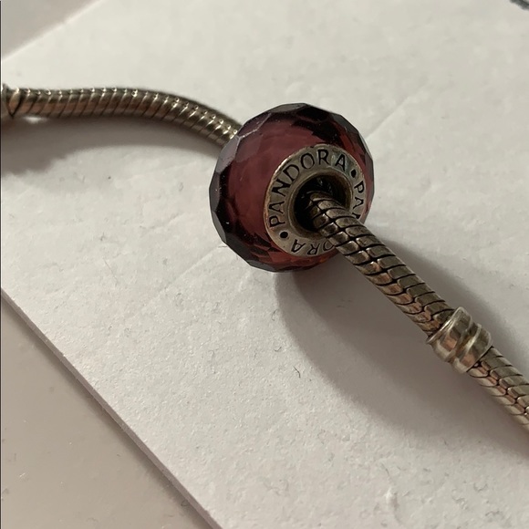 Authentic Pandora Purple Murano Glass Charm Bead - Picture 3 of 3